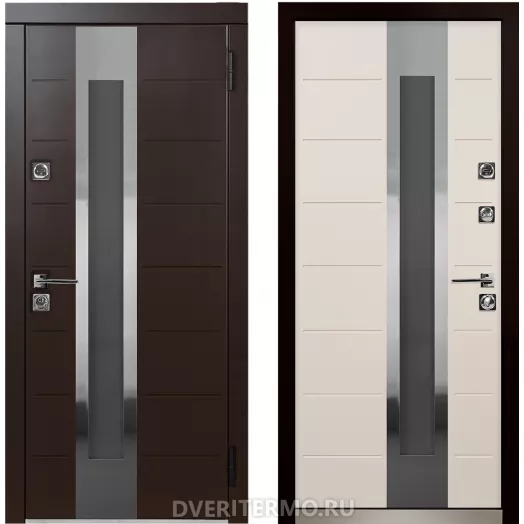 Уличная дверь термо Брисбен с окном для коттеджей